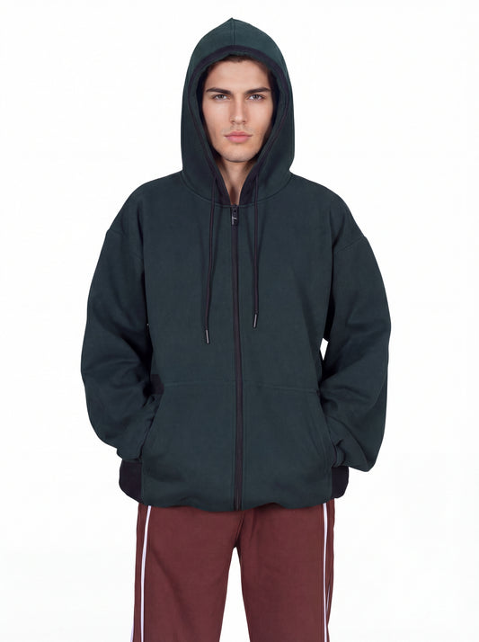 Green-Zipper Hoodie